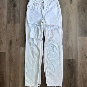Good American 90s Loose Fit Destroyed Hem Jeans